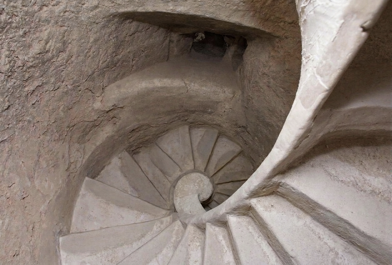 Vista cenital de la escalera de caracol de la Torre Sarrió